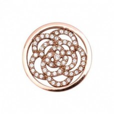 Nature's Beauties Sparkling Flower Rose Gold 23mm Coin